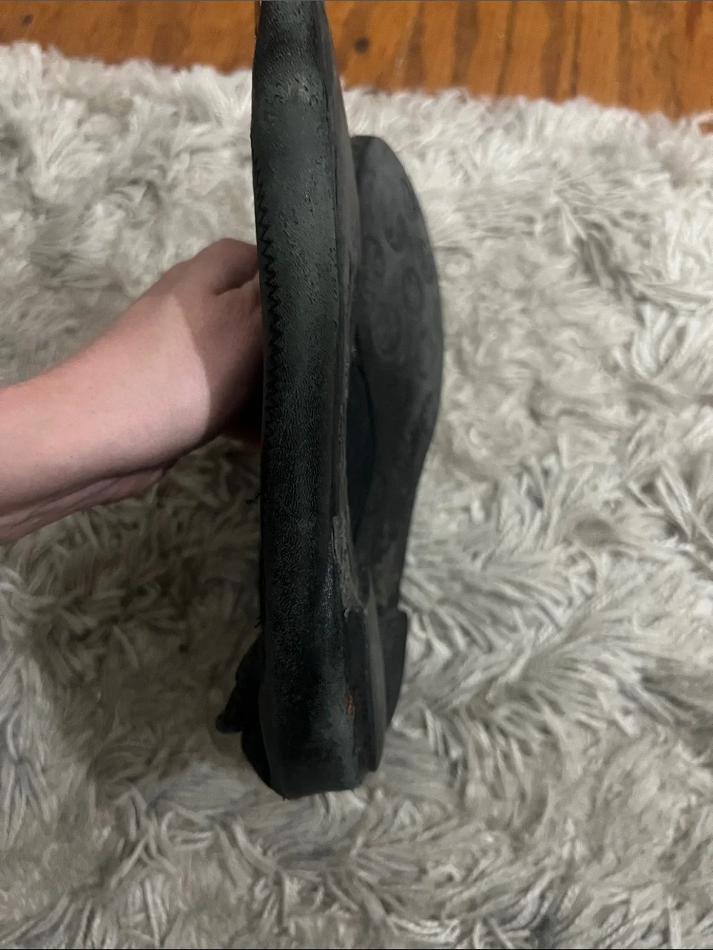 Tory Burch Black Leather and Silver Logo Reva Ballet Flats